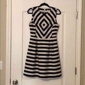 Esley like new black and white fit and flare dress